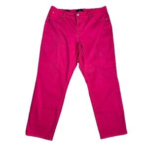 Talbots Women’s Size 16 Flawless Slim Ankle Pants Chino Jeans Stretch‎ Hot Pink
